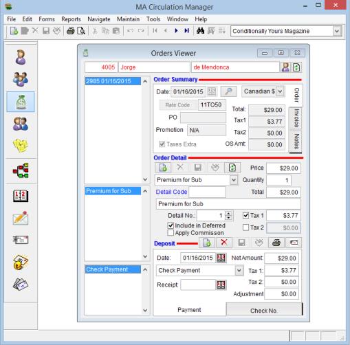 Order Entry Manager